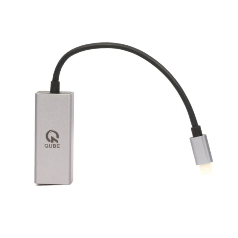 Qube Ad USB-C to RJ45 1000M Adapter N22005 - Gray - محول